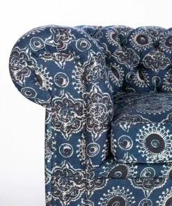 Mind The Gap MTG FURNITURE - WINSTON TUFTED SOFA AJRAK Linen Rose & Thorn