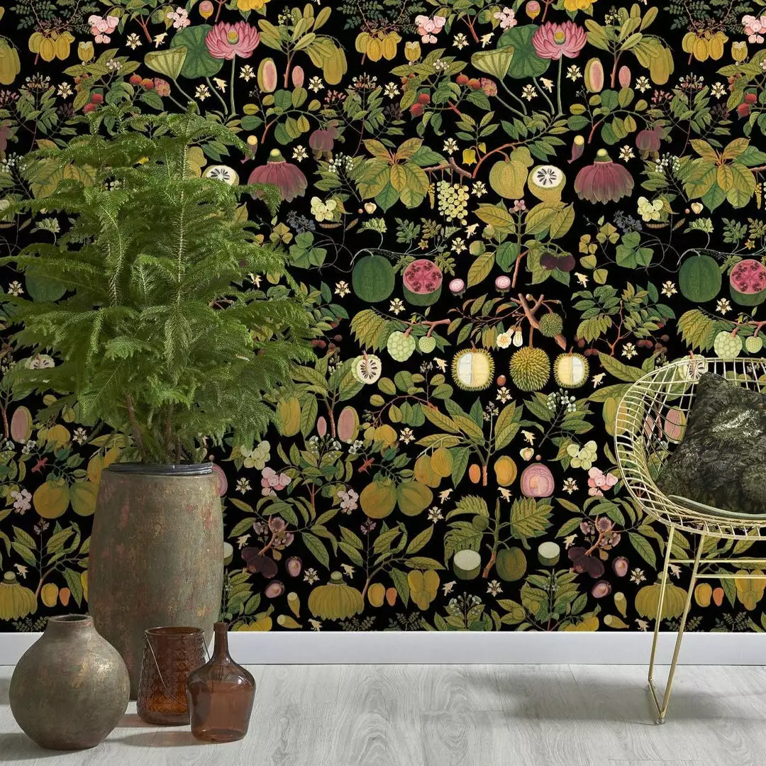 Mind The Gap Asian Fruits And Flowers Anthracite Wallpaper 4 Mind The Gap Asian Fruits And Flowers Anthracite Wallpaper