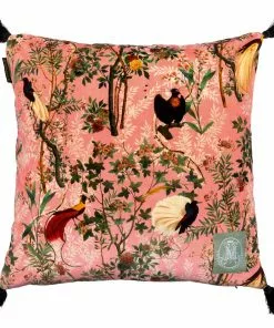 Mind The Gap The Royal Garden Pink Velvet Cushion