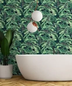 Brand Mckenzie Banana Leaves Wallpaper, Leaf Green Memphis To Miami