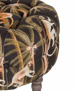 Mind The Gap Fez Tufted Stool - Barbados Linen Havana Tropicana 8 Mind The Gap Fez Tufted Stool - Barbados Linen Havana Tropicana