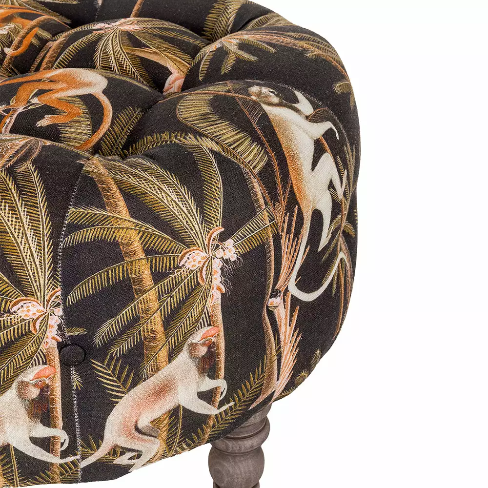 Mind The Gap Fez Tufted Stool - Barbados Linen Havana Tropicana 5 Mind The Gap Fez Tufted Stool - Barbados Linen Havana Tropicana