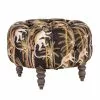 Mind The Gap Fez Tufted Stool - Barbados Linen Havana Tropicana