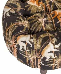 Mind The Gap Fez Tufted Stool - Barbados Linen Havana Tropicana 9 Mind The Gap Fez Tufted Stool - Barbados Linen Havana Tropicana