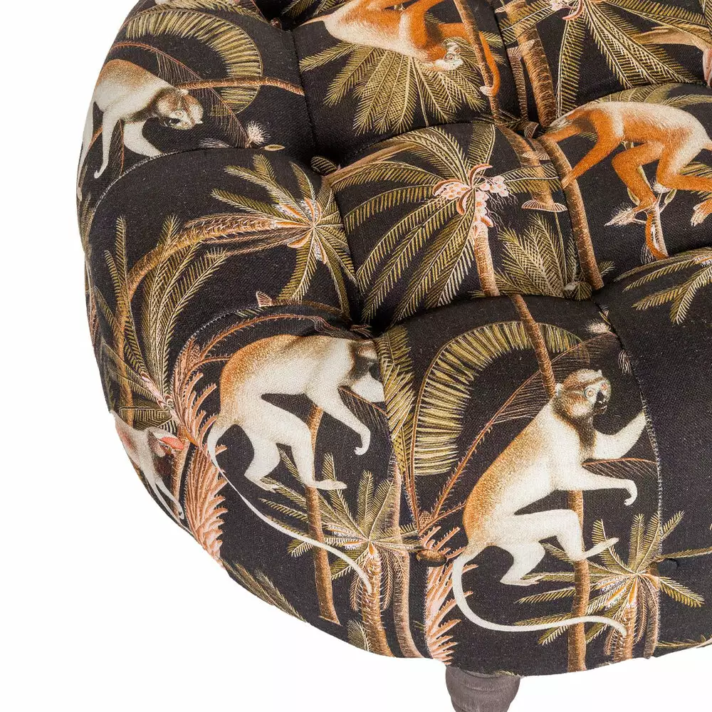 Mind The Gap Fez Tufted Stool - Barbados Linen Havana Tropicana 6 Mind The Gap Fez Tufted Stool - Barbados Linen Havana Tropicana