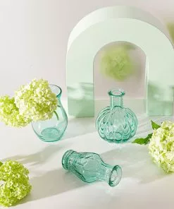 Sass & Belle Set Of 3 Pink Recycled Vases Small