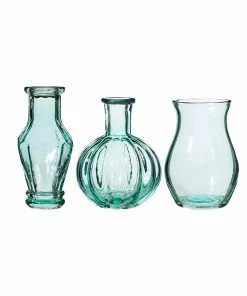 Sass & Belle Set Of 3 Pink Recycled Vases Small