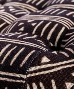 Mind The Gap Indigena Fez Tufted Stool - Bogolanfini