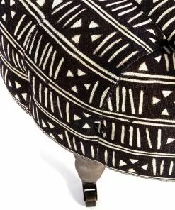 Mind The Gap Indigena Fez Tufted Stool - Bogolanfini