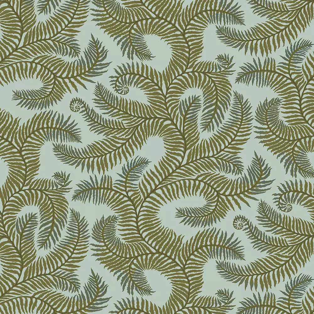 Josephine Munsey Bombe's Fernery Wallpaper In Olive & Celadon Les Jardins Royaux 3 Josephine Munsey Bombe's Fernery Wallpaper In Olive & Celadon Les Jardins Royaux