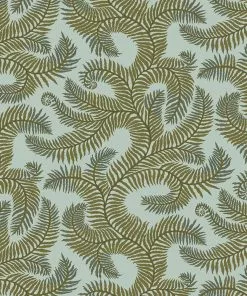 Josephine Munsey Bombe's Fernery Wallpaper In Olive & Dark Grey