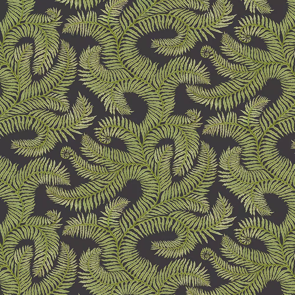 Josephine Munsey Bombe's Fernery Wallpaper In Olive & Celadon Les Jardins Royaux 6 Josephine Munsey Bombe's Fernery Wallpaper In Olive & Celadon Les Jardins Royaux