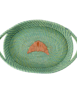 Rice DK New Raffia Oval Bread Basket - Croissant