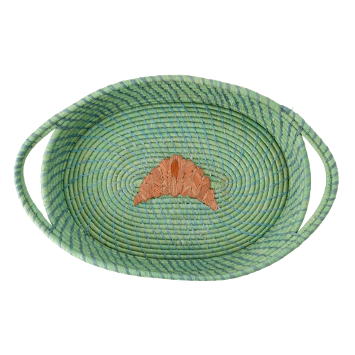 Rice DK New Raffia Oval Bread Basket - Croissant 3 Rice DK New Raffia Oval Bread Basket - Croissant