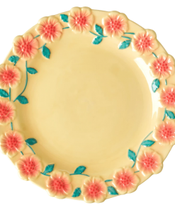 Rice By Rice New Ceramic Floral Dinner Plate - Cream