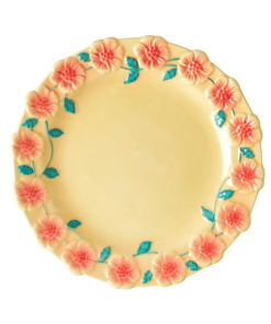Rice By Rice New Ceramic Floral Side Plate - Cream