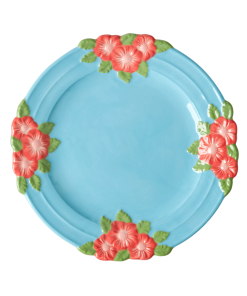 Rice By Rice Ceramic Floral Side Plate - Blue