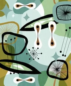 Mind The Gap Century Elements Green Wallpaper