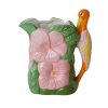 Rice By Rice Heron And Flower Ceramic Jug Vase 1 Rice By Rice Heron And Flower Ceramic Jug Vase