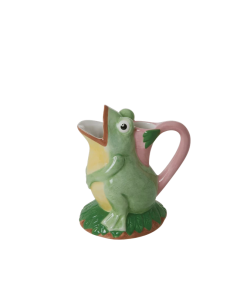 Rice By Rice New Green Frog Ceramic Jug Vase