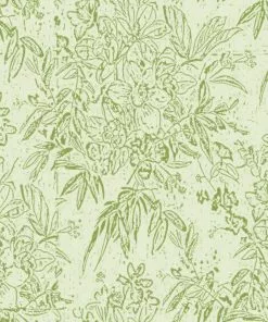 Mind The Gap Rose & Thorn Cherry Orchard Green Wallpaper