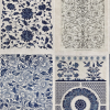 Mind The Gap Chinese Pattern Blue Wallpaper Indigena