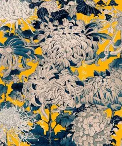 Mind The Gap Chrysanthemums Wallpaper Rose & Thorn