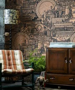 The Monkey Puzzle Tree New 'Hit The North' Superwide Cork Wallpaper By Drew Millward