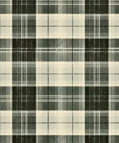 Mind The Gap Countryside Plaid Charcoal Wallpaper