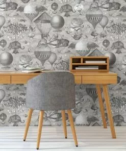 Brand Mckenzie Curious Skies Wallpaper, Black And White Les Jardins Royaux