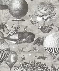 Brand Mckenzie Curious Skies Wallpaper, Black And White Les Jardins Royaux