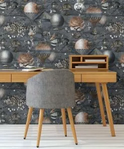 Brand Mckenzie Les Jardins Royaux Curious Skies Wallpaper Midnight Blue