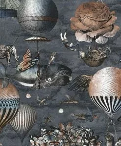 Brand Mckenzie Les Jardins Royaux Curious Skies Wallpaper Midnight Blue