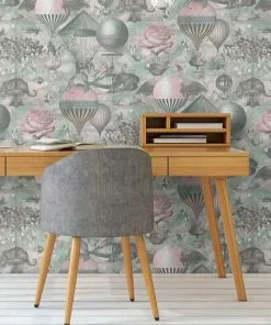 Brand Mckenzie Les Jardins Royaux Curious Skies Wallpaper, Pink & Aqua