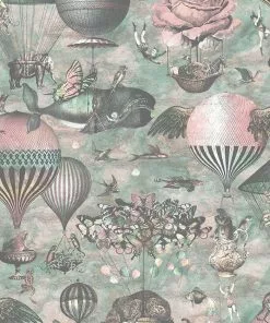Brand Mckenzie Les Jardins Royaux Curious Skies Wallpaper, Pink & Aqua