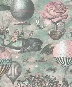 Brand Mckenzie Les Jardins Royaux Curious Skies Wallpaper, Pink & Aqua