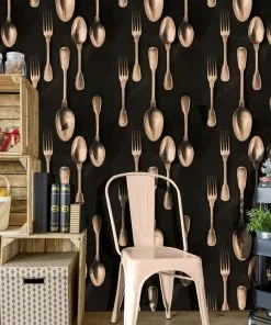 Mind The Gap Wallpaper & Paint Cutlery Copper Wallpaper