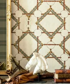 Mind The Gap Wallpaper & Paint Decorative Harness, Burgundy Wallpaper