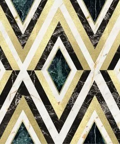 Mind The Gap Diamonds In Brass Wallpaper