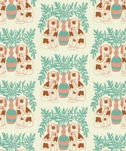 Annika Reed Studio Pair Of Dogs Oyster Linen - Vintage Brown