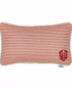Mind The Gap Rhubarb Stripe Cushion