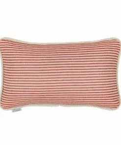 Mind The Gap Rhubarb Stripe Cushion