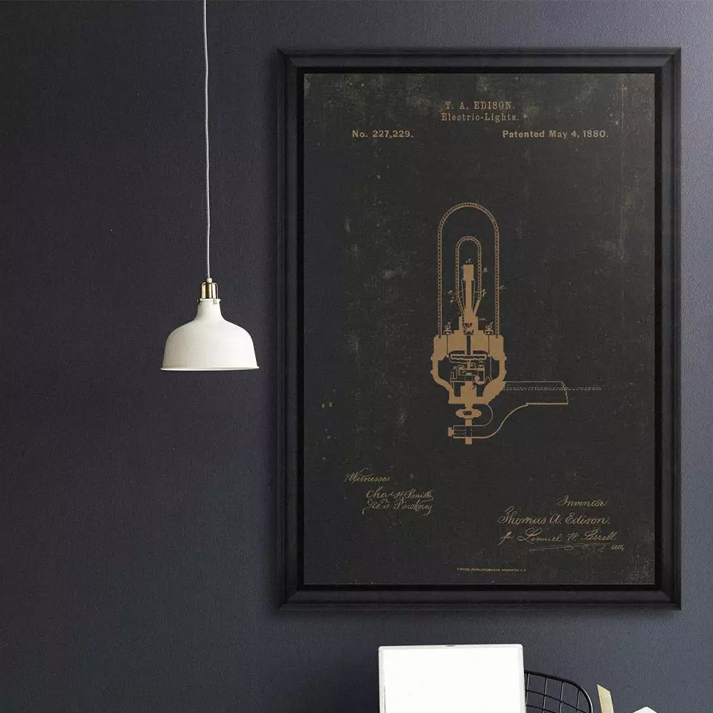 The Craftsman Mind The Gap Edison Electric Light Vintage Mood Framed Art 4 The Craftsman Mind The Gap Edison Electric Light Vintage Mood Framed Art