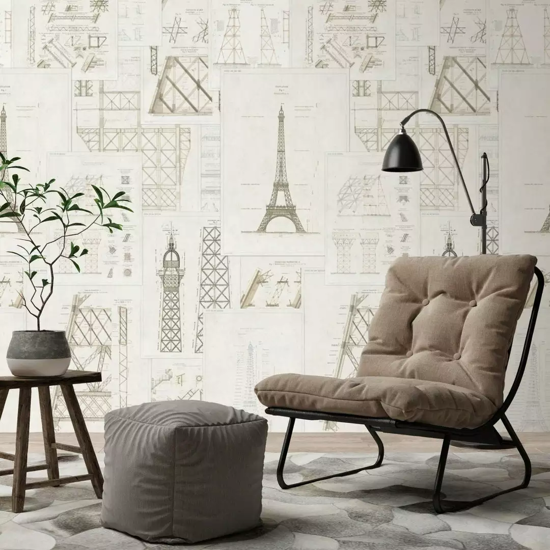 Mind The Gap Grand Eiffel Anthracite Wallpaper Les Jardins Royaux 6 Mind The Gap Grand Eiffel Anthracite Wallpaper Les Jardins Royaux