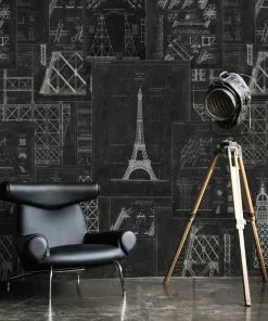 Mind The Gap Grand Eiffel Anthracite Wallpaper Les Jardins Royaux