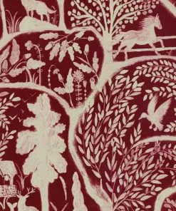 Mind The Gap The Enchanted Woodland Red Wallpaper Folk Couture