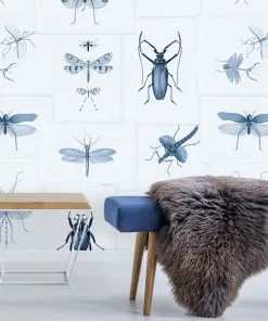 Mind The Gap Entomology Blue Wallpaper