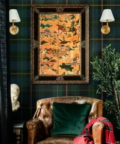 Mind The Gap Equestrian Plaid, Green Wallpaper