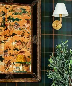 Mind The Gap Equestrian Plaid, Burgundy Wallpaper