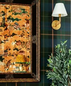 Mind The Gap Equestrian Plaid, Green Wallpaper